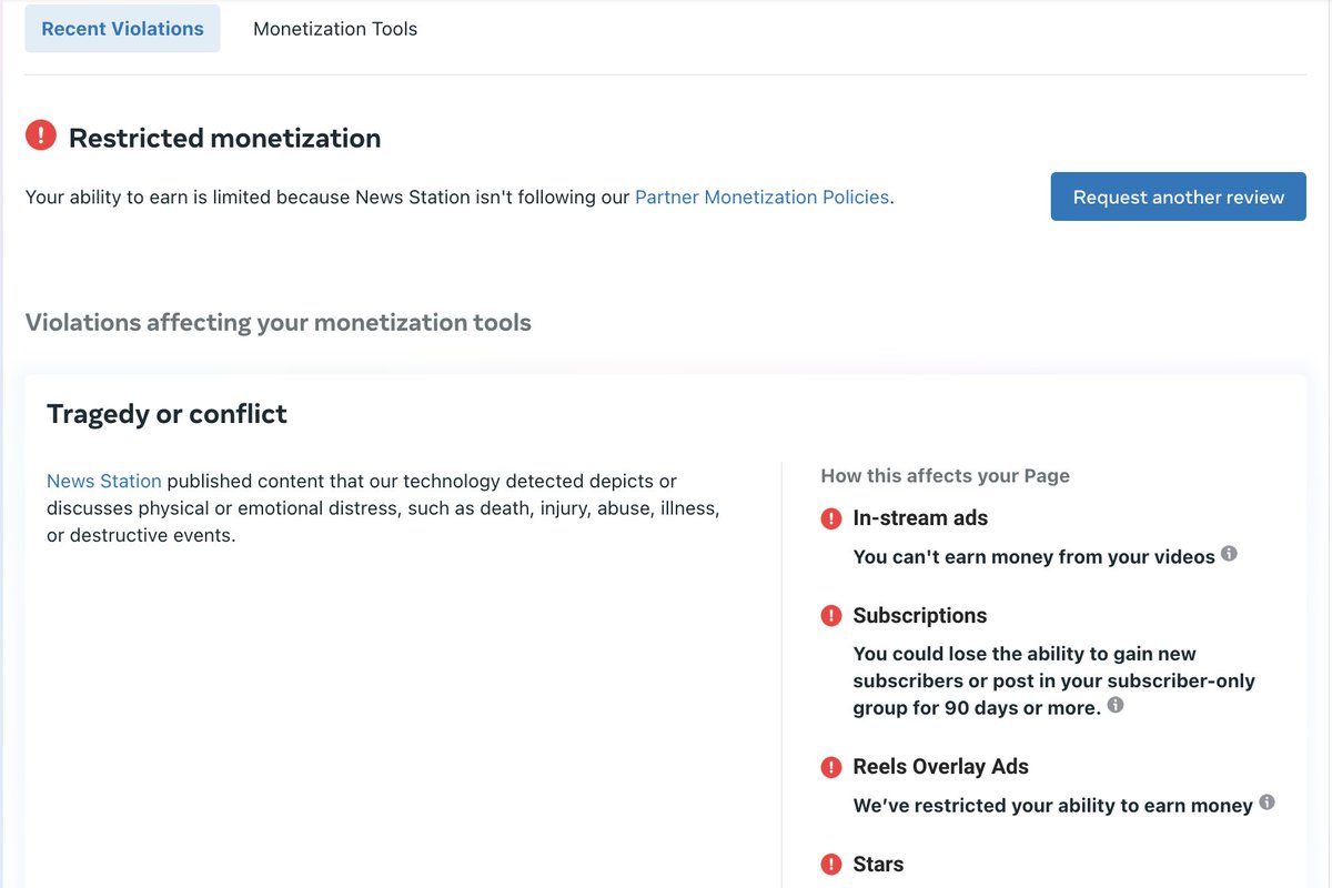 siddharatha05's tweet image. Facing a unique issue with monetization on my FB page @NewsStationTV. It&apos;s been restricted since May 2024 for unclear reasons, even though the account status shows &quot;no violations.&quot; Have contacted FB support, but no resolution. Kindly look into this matter! #FacebookMonetization…
