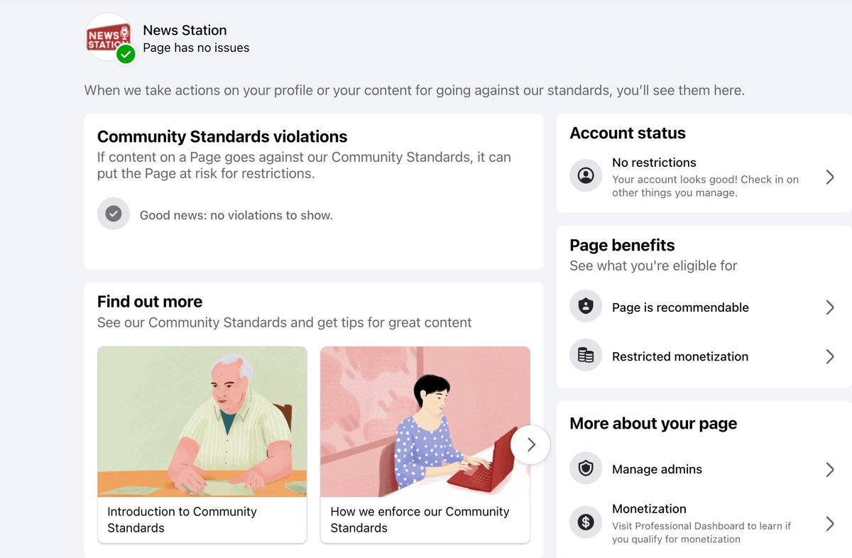 siddharatha05's tweet image. Facing a unique issue with monetization on my FB page @NewsStationTV. It&apos;s been restricted since May 2024 for unclear reasons, even though the account status shows &quot;no violations.&quot; Have contacted FB support, but no resolution. Kindly look into this matter! #FacebookMonetization…