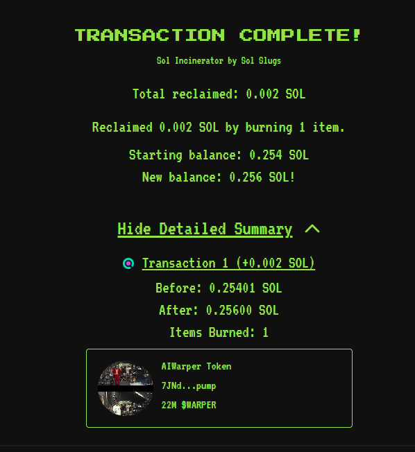 AIWarper's tweet photo. $WARPER
burned another 22M https://t.co/kcAAWcuWlb