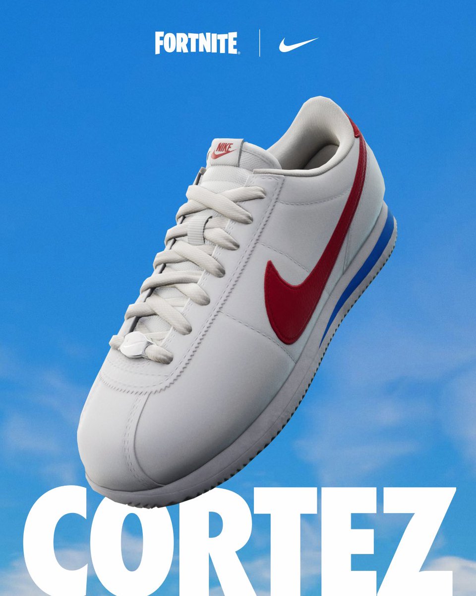 dotSWOOSH's tweet photo. Drop 1 of @FortniteGame Kicks features a few Nike classics. 

The Nike Air Foamposite One “Galaxy, Shox R4 “Comet Red” and Cortez “OG” are now live in The Fortnite Item Shop. 

Catch these styles while they’re in the Fortnite Shop and check back for the latest Kicks drop. https://t.co/4jkT2GXJTW