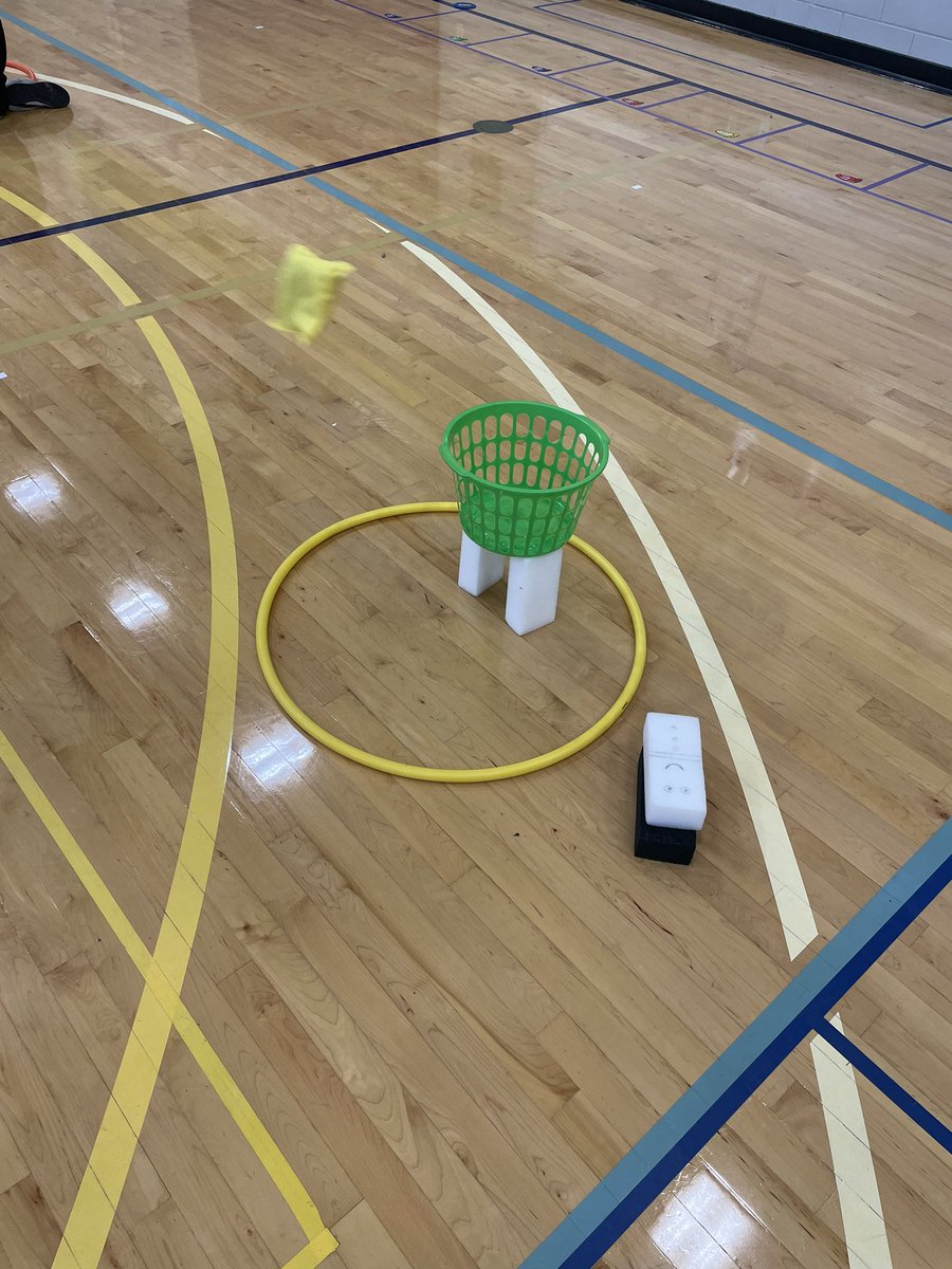 S’s learned the basics of the underhand throw with teacher designed activities which included a timer, a GIF of the skill, cues, pictures, and learning objectives. Then—they created their own throwing challenges using the equipment from the previously learned games.  Win-Win!