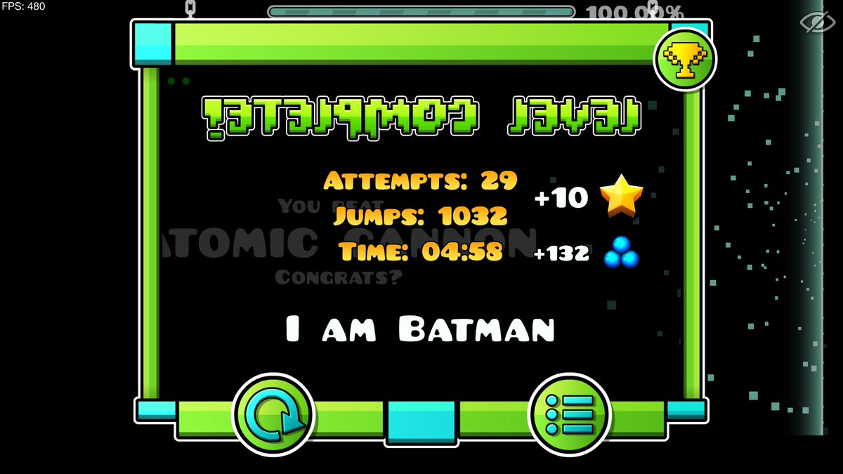 Bulbazorio's tweet image. ATOMIC CANNON 100% after 16770 attempts (TOP 152 DEMON)! New 2nd hardest according to the list, but I found it easier than kowa. Very fun level, I beat this very quickly.
