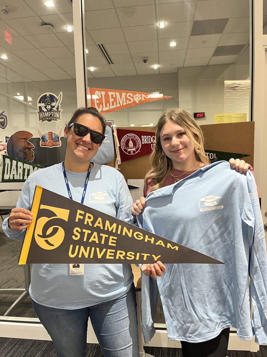 Today was day 4 of #MCAC Week. Thank you to Framingham State, Salem State, Wheaton, and Citizens Financial for your support. Congratulations to all the seniors who were accepted and to all the students who completed an FSA ID! Thank you to ⁦<a href="/GEARUPMass/">GEARUP Massachusetts</a>⁩