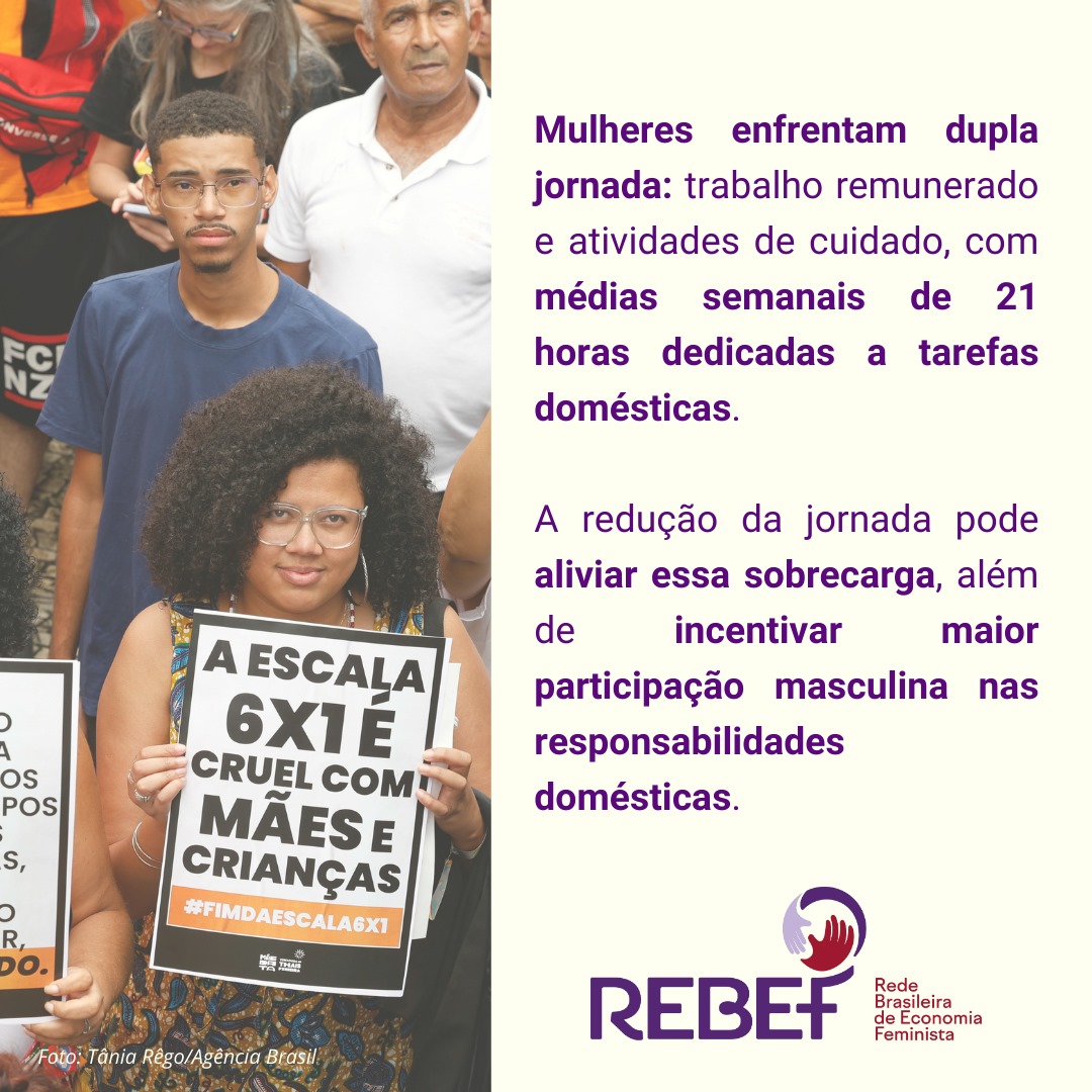 margaolivera's tweet photo. Nós, pesquisadoras da REBEF (Rede Brasileira de Economia Feminista), trazemos uma reflexão sobre o impacto do 6x1 na vida das mulheres e a necessidade urgente de reduzir a jornada de trabalho

Podem acessar ao texto completo no link https://t.co/KDYBM4jr7Q

#EconomiaFeminista https://t.co/YsBGOxMEHE