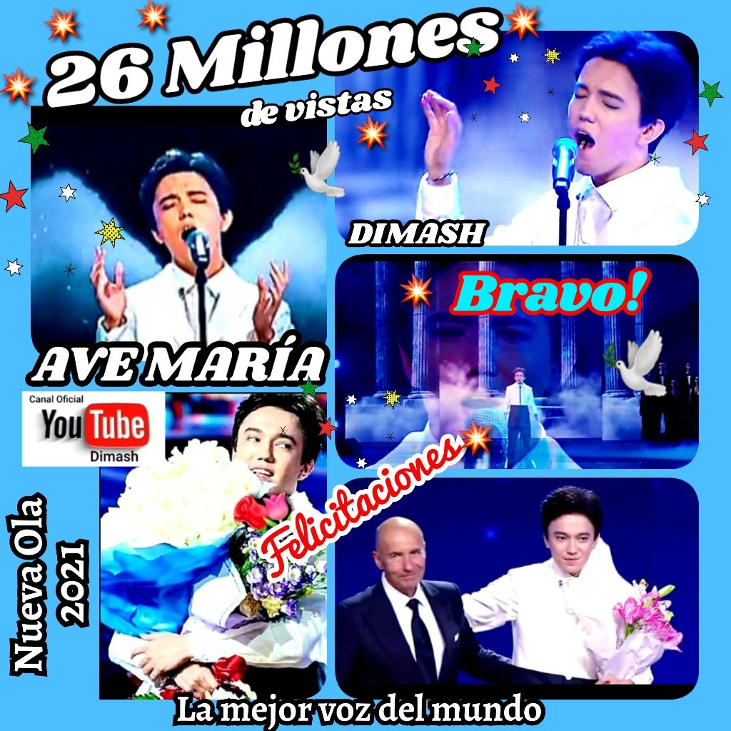 📢BRAVO DIMASH💐
🕊AVE MARÍA🕊
💐26 MILLONES de VISTAS alcanzadas en YouTube, Canal Oficial
Una vocalización sublime interpretada por #Dimash en New Wave, Sochi, 2021
Compositor: I. Krutoy
🤍FELICITACIONES🤍
<a href="/dimash_official/">Dimash Qudaibergen</a>
👏🏻💐👏🏻💐👏🏻
DIMASH LA MEJOR VOZ DEL MUNDO
#SmokeByDimash