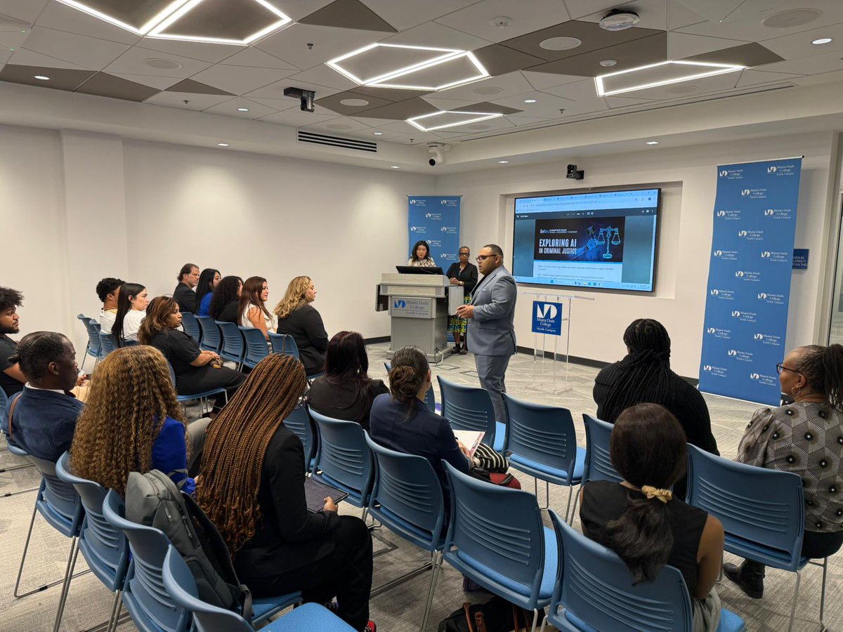 RaulDavidChvez1's tweet image. Had a great time at the Exploring AI in Criminal Justice event at @MDCollege Insightful discussions on how AI is transforming law enforcement and the legal system. Thanks @thelawdetail Excited for AI’s future in justice! #ExploringAI #CriminalJustice #MiamiDadeCollege