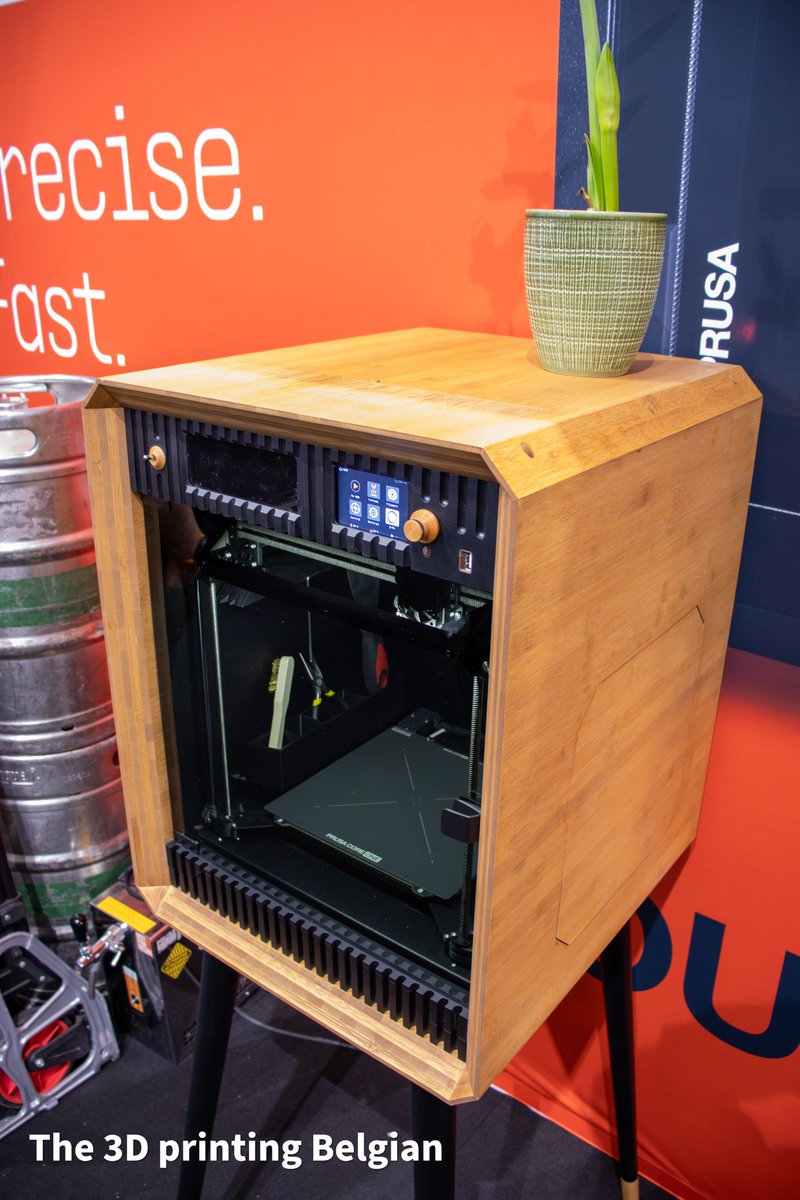 3DPBelgian's tweet photo. FINALLY the pictures have finished rendering. Lets start of the batches with The hot new thing. The @Prusa3D Core One. well the bamboo edition. Neat variant of it. Probably wont see an actual production run. Maybe a charity auction or something like that. Its neat. https://t.co/C8aq2vuNL3