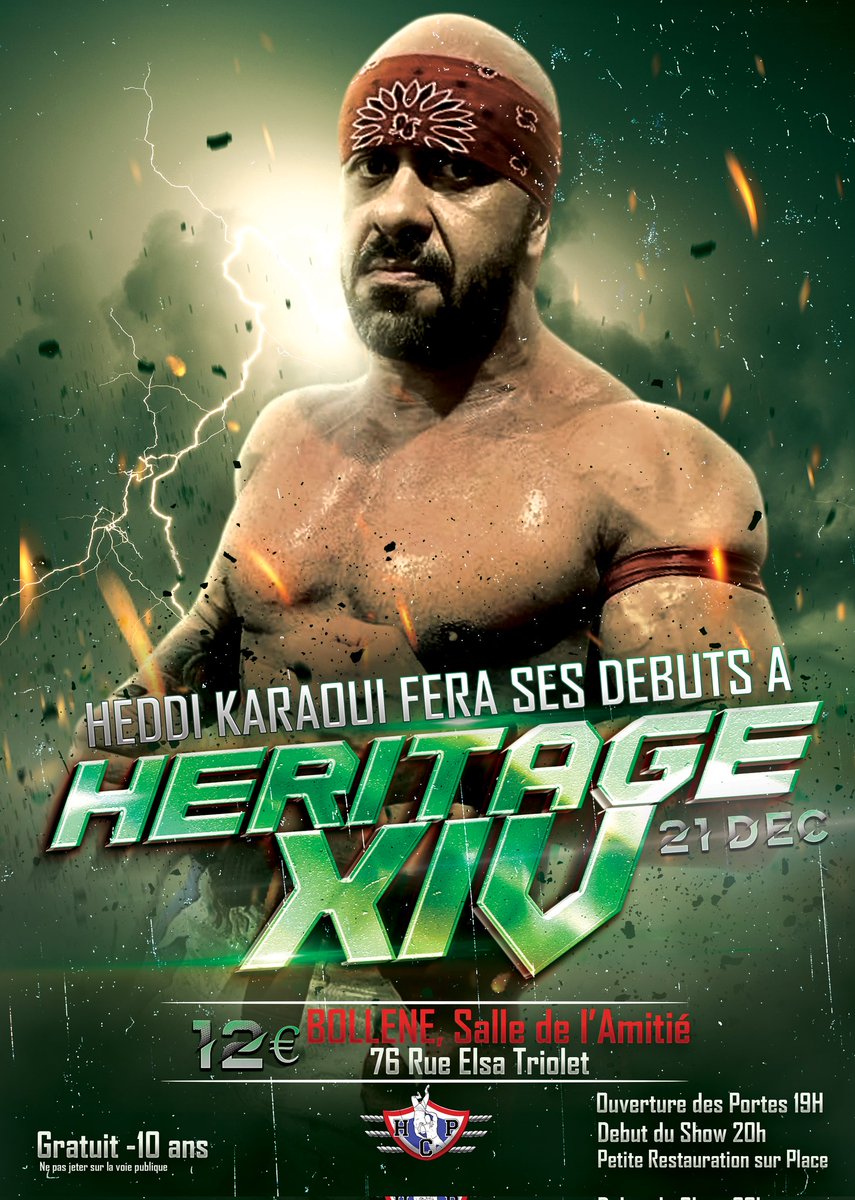 HCPcatch's tweet image. Heddi Karaoui fera ses débuts a la HCP lors d'héritage XIV
BILLETTERIE BIENTÔT DISPONIBLE
#wrestle #LuchaLibre #catch