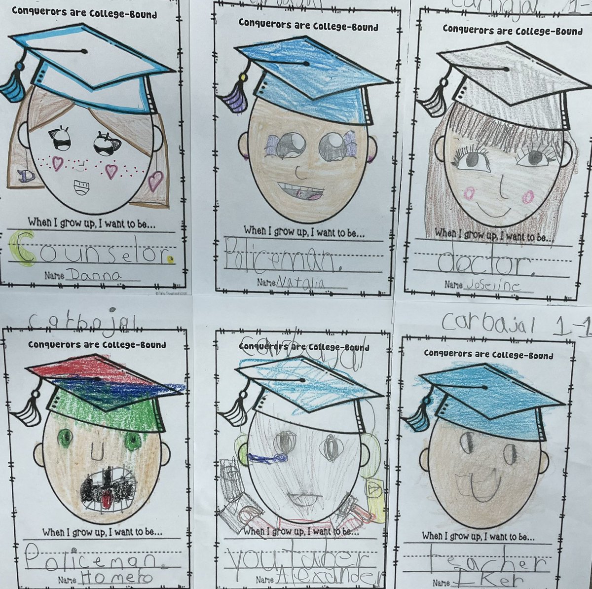 Amanda Jo Bustamante (@abustamante_med) on Twitter photo Our little <a href="/MissionValleyES/">Mission Valley ES</a> conquerors are college-bound and thinking about future careers! 💚 In our <a href="/GenerationTexas/">Generation TX</a> school counseling lesson, we learned about scholarships and talked about how all careers require continued learning! <a href="/LSSSCA1/">@LSSSCA1</a> #CollegeBound
🧑🏻🎓👨🏽🎓👩🏾🎓🧑🏻🎓🧑🏼🍳👨🏾⚕️👩🏽⚕️🧑🏼🏫👨🏽💼 Our little <a href="/MissionValleyES/">Mission Valley ES</a> conquerors are college-bound and thinking about future careers! 💚 In our <a href="/GenerationTexas/">Generation TX</a> school counseling lesson, we learned about scholarships and talked about how all careers require continued learning! <a href="/LSSSCA1/">@LSSSCA1</a> #CollegeBound
🧑🏻🎓👨🏽🎓👩🏾🎓🧑🏻🎓🧑🏼🍳👨🏾⚕️👩🏽⚕️🧑🏼🏫👨🏽💼