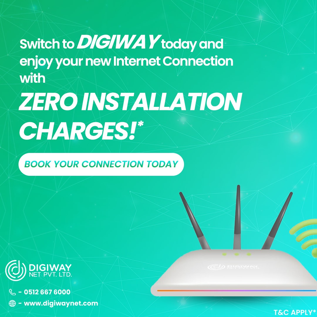 Digiway_Net's tweet photo. Why pay for installation when you can get it for free? Book your Digiway connection today and enjoy seamless streaming with zero installation charges!

Contact Us now on +91 5126676000

#digiway #FreeInstallation #FastInternet #ApplyNow #wifi #broadband #kanpur #prayagraj https://t.co/X0CYGHQR3i