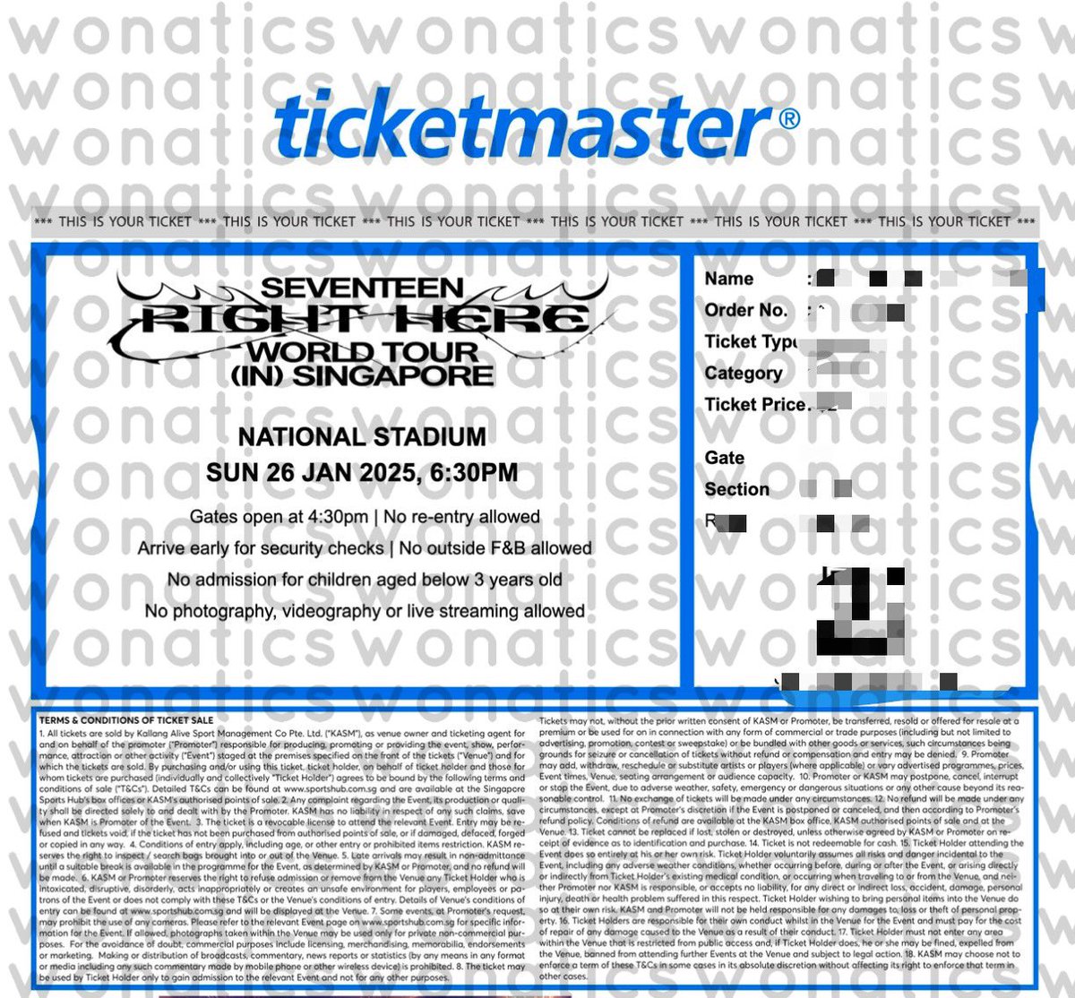wonatics_'s tweet photo. Thank you for using our ticketing service for SEVENTEEN (@pledis_17 ) Right Here in Jakarta, Singapore, and Bangkok (additional proofs for SG and BKK coming soon) ♡ #wonatics_testi https://t.co/MAWUPtx7Ip