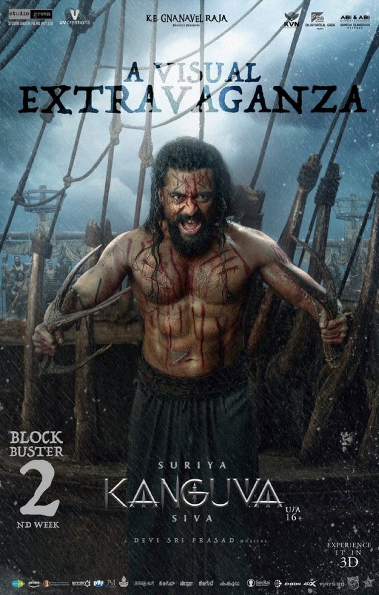 jimmytg619's tweet image. A Visual Extravaganza in Cinemas 💥

#Kanguva steps into its blockbuster 2nd week 🦅

#KanguvaRunningSuccessfully 
🔗 linktr.ee/KanguvaInCinem… 

@Suriya_offl @thedeol @directorsiva @DishPatani @ThisIsDSP #StudioGreen @gnanavelraja007 @vetrivisuals #NishadhYusuf #Milan