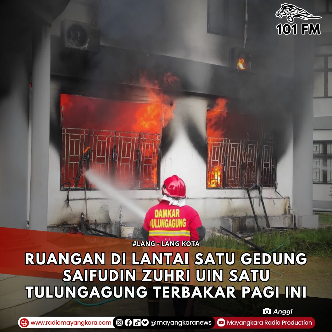 Salah satu ruangan di lantai satu gedung Saifudin Zuhri UIN SATU Tulungagung terbakar pagi ini. Kebakaran diduga karena korsleting listrik.
instagram.com/p/DCqM9-nyMf6/…