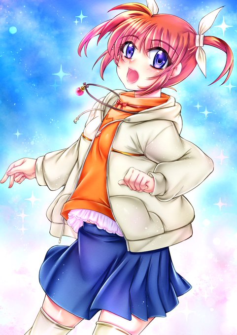 今日は、いいツインテールの日らしいので、なのはちゃんを楽描きしました～。 