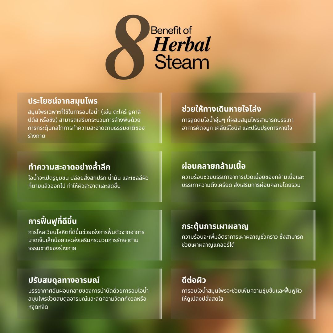 8 คุณประโยชน์ จากการอบไอน้ำสมุนไพร