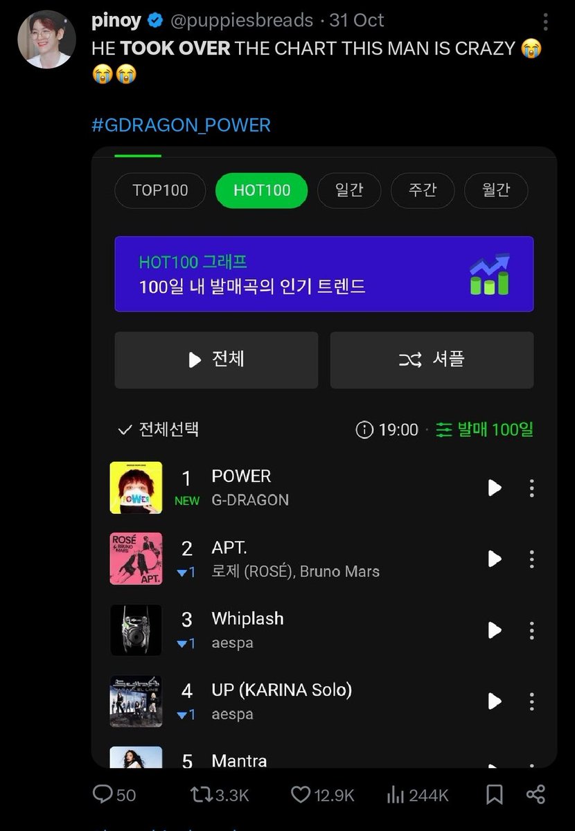puppiesbreads's tweet photo. HISTORY REPEATS KING TOOK OVER THE CHART AGAIN WITH ANOTHER TWO KINGS ON DEBUT RELEASE 😭😭😭 OMFG DOLPHIN FOODDDDDDD 😭😭😭

HOME SWEET HOME OUT NOW
#GDRAGON_HomeSweetHome
#HomeSweetHome_GDYBDae #빅뱅 https://t.co/HpULegT3ZD