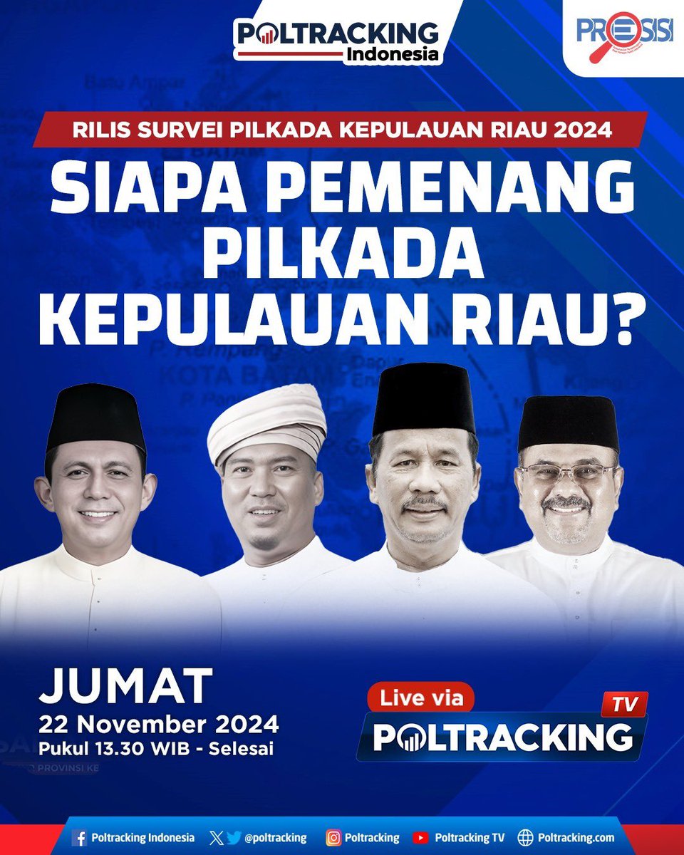 Undangan Media Rilis Temuan Survei Pilkada Kepulauan Riau Poltracking Indonesia:

SIAPA PEMENANG PILKADA KEPULAUAN RIAU?

Narahubung: Masduri Amrawi (085234977108)