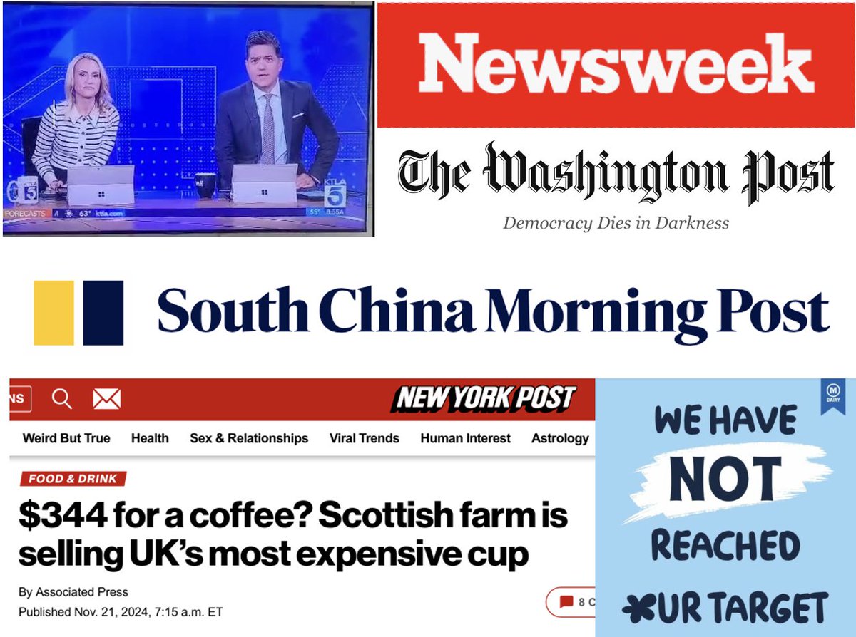 MossgielFarm's tweet photo. MOOSFLASH!

California, New York, Washington and now...CHINA!

Our most expensive coffee has definitely raised eyebrows, but it's no time to stop now!

Our crowdfunding campaign has 11 days to go, and we still need 540 more coffees worth of investments.

Join our crowdfunding today, and join a global mooo-vement to change dairy today

Click the link to find out more - https://t.co/2c1tXK5cos

Only invest what you can afford

#mossgiel #specialtycoffee #mostexpensivecoffee #Crowdfunding #Organic