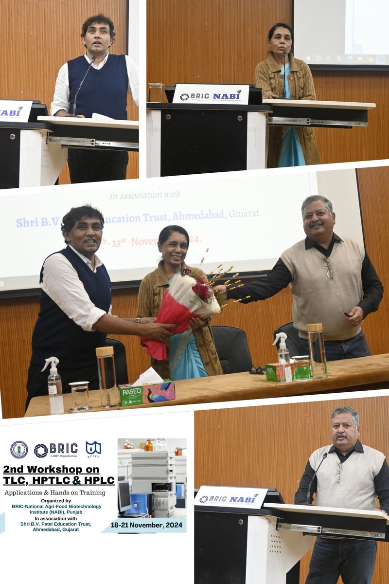 NABI_India's tweet image. BRIC-NABI, Mohali, in collaboration with Shri B.V. Patel Education Trust, Ahmedabad, successfully organized &quot;2nd Workshop on TLC, HPTLC, &amp;amp; HPLC&quot; (Nov 18-21, 2024).

Participants gained valuable hands-on training in advanced chromatographic techniques! 🧪📊

#HPTLC #TLC #HPLC