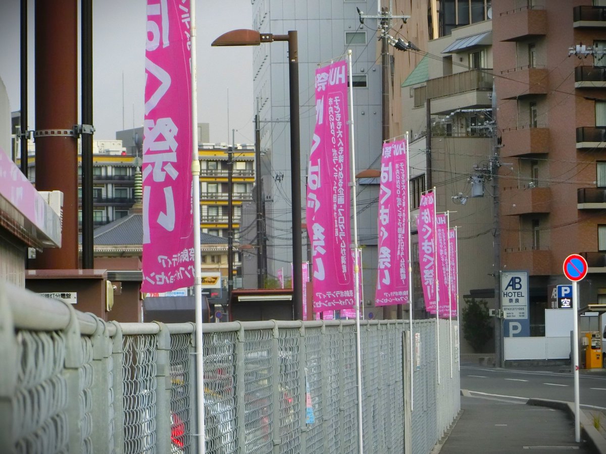 naracity_nvic's tweet photo. 来週末11/30（土）～12/1（日）に開催する「はぐはぐ祭り2024」の “のぼり” 20本を、当センターに隣接する人通りの多い歩道沿いに、昨日から設置しました！イベント開催まで残り８日！様々な準備も順調に進行しています！2日間で50団体が参加する大型イベント「はぐはぐ祭り」に、ぜひお越しください！ https://t.co/Fk9PjArSae