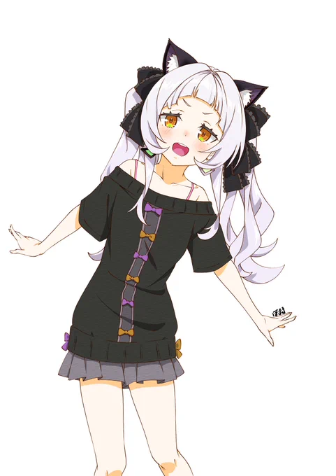 んおぎだあああああああ 今日というか今月がんばるたぶんめいびーあばうと そんなことより今日は #いいツインテールの日 らしいので シオンたゃんとポニ子ついんてバージョンやつ〜!!