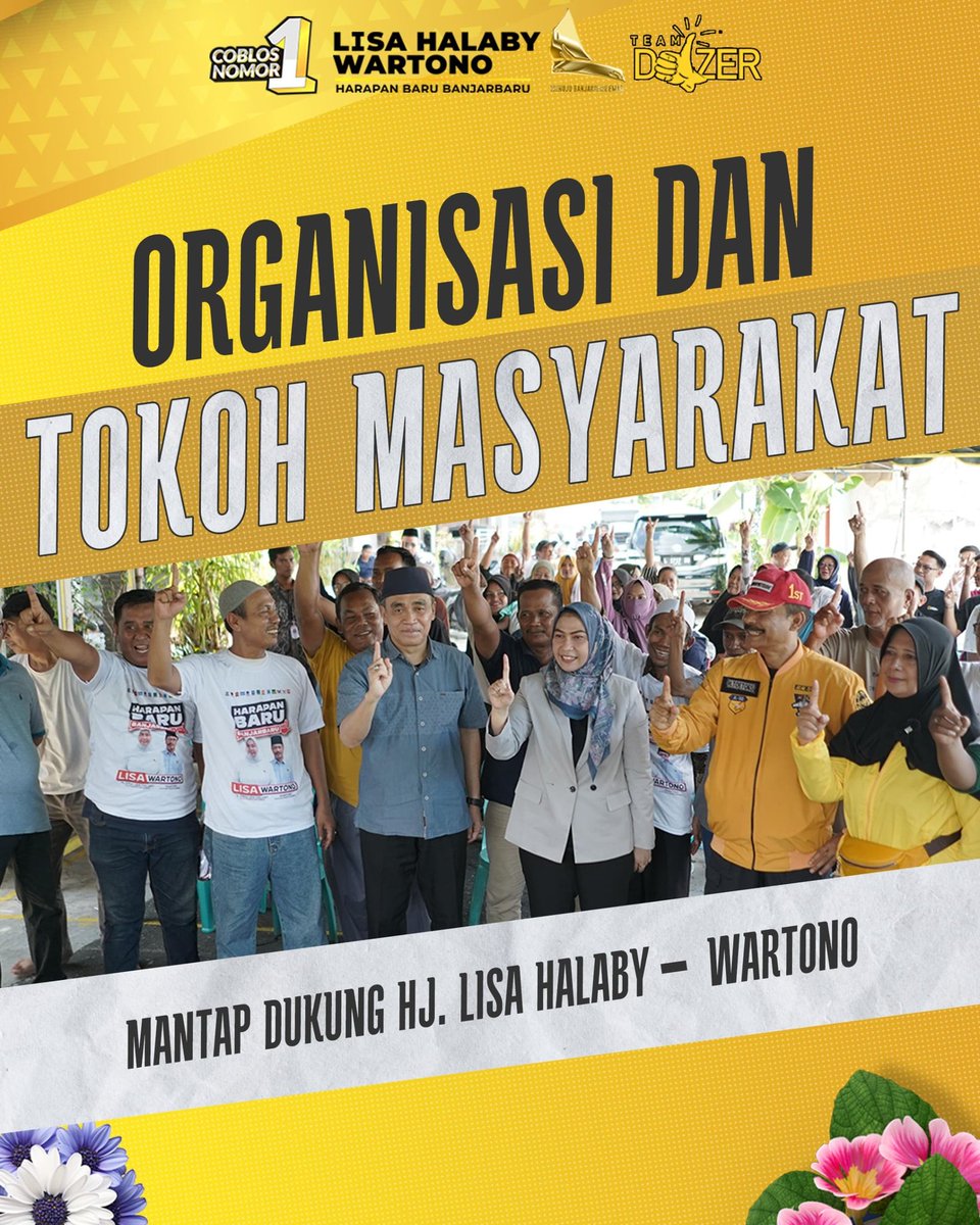 jamarustam1's tweet photo. Tokoh organisasi dan tokoh masyarakat mantap dukung calon walikota dan calon wakil walikota Banjarbaru Kalimantan Selatan Hj.Lisahalaby - wartono
#banjarbarubersinar #HjErnaLisaHalaby #ErnaLisaHalaby #timdozer #banjarbaru #muhidinhasnur #banjarbaruemas #kalimantanselatan https://t.co/j3tvnAhR30