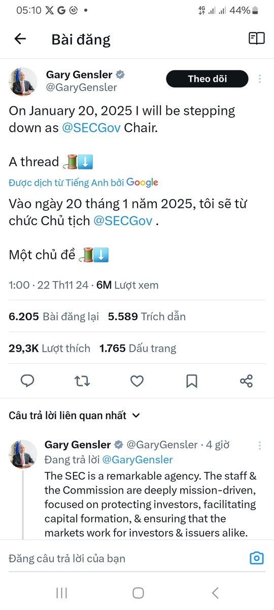 ducvu1204's tweet image. #OpenNetwork2024
Tiếp...
1.Rào cản lớn nhất của ngành công nghiệp tiền điện tử là chủ tịch Sec-&amp;gt;đã nói lời chia tay để làm người yêu cũ.
2.Liên minh đã nắm trong tay toàn bộ quyền lực:cuối cùng là Ông Trump(nắm hạ,thượng Viện, tòa án tối…