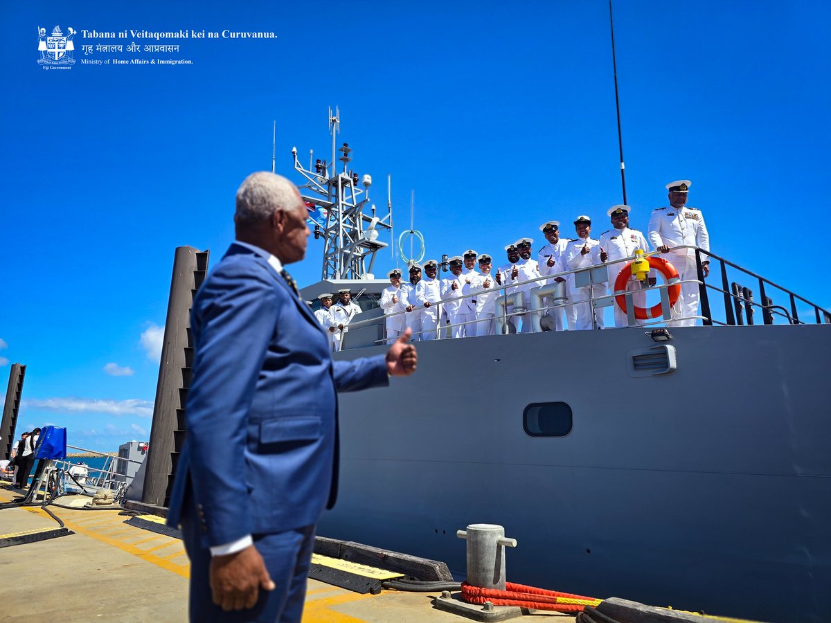 On behalf of the Fijian people, I am proud to warmly and graciously accept Fiji's newest Guardian-class patrol boat, RFNS Timo, gifted to us by our Australian Vuvale.

This remarkable addition to our maritime fleet strengthens our ability to safeguard Fiji's waters, protect our