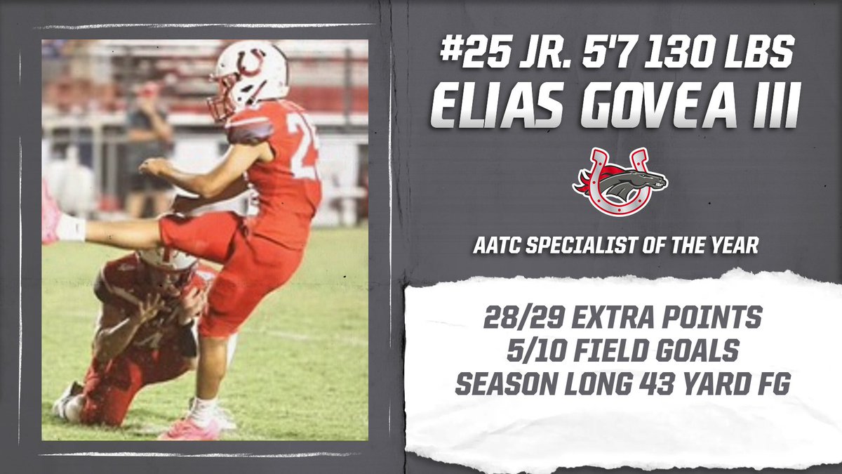 This year's Special Teams Player of the Year is Elias Govea III from Palmetto!