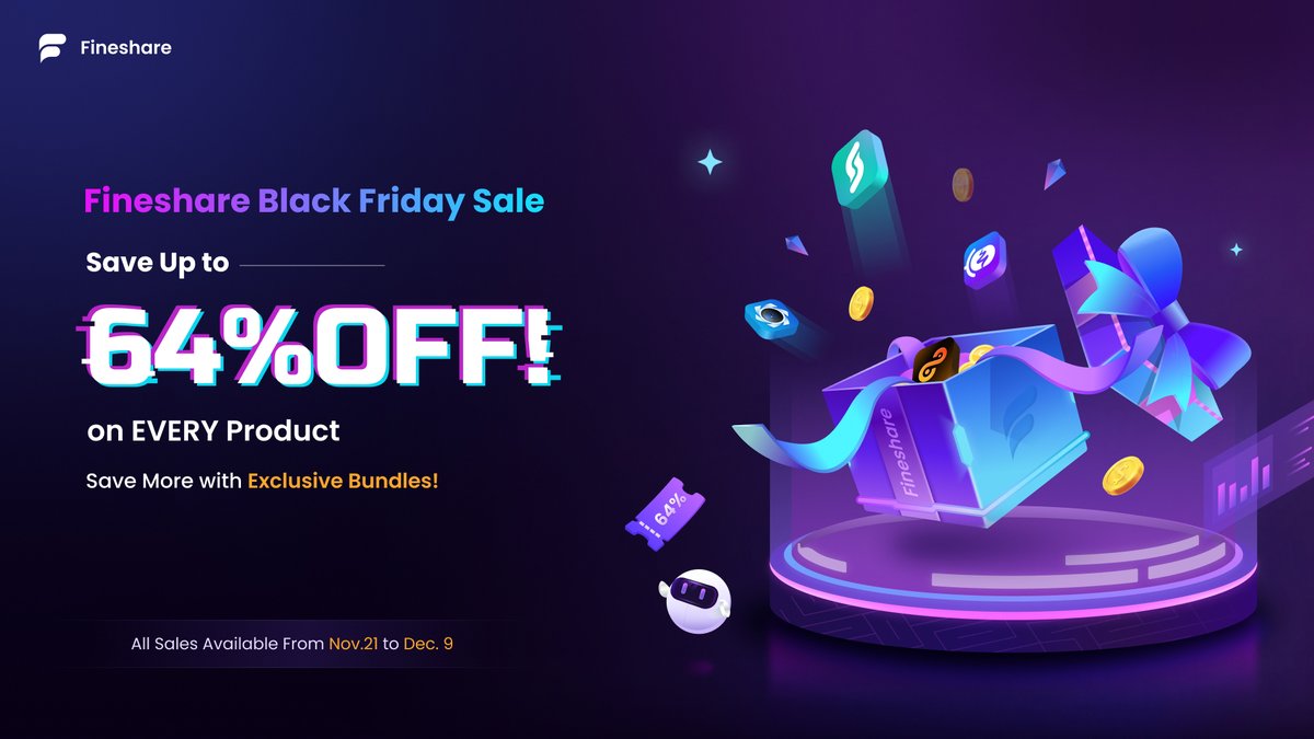 Fineshare Black Friday Sale has arrived today! Save up to 64% on ALL products and bundles!
Act fast before the offers expire. Join the biggest Fineshare sale of 2024 here: fineshare.com/campaign/black…
#Fineshare #aivoicegenerator #aivoice #blackfriday #BlackFriday2024