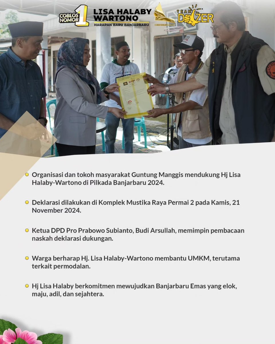 jamarustam1's tweet photo. Tokoh organisasi dan tokoh masyarakat mantap dukung calon walikota dan calon wakil walikota Banjarbaru Kalimantan Selatan Hj.Lisahalaby - wartono
#banjarbarubersinar #HjErnaLisaHalaby #ErnaLisaHalaby #timdozer #banjarbaru #muhidinhasnur #banjarbaruemas #kalimantanselatan https://t.co/vIDpUy0cLz