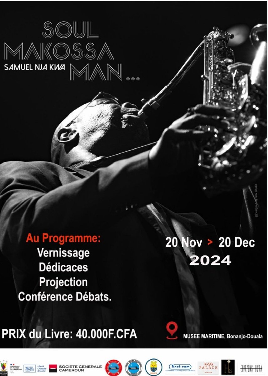 Reporter4Music's tweet photo. 🇨🇲📀 A l’occasion d’un hommage à #ManuDibango, le Musée Maritime de #Douala accueille du 20 Novembre au 20 décembre 2024, une exposition photographique unique « Soul Makossa Man », suivi d'une conférence avec @sissy_dipoko et Titty Florence ce Vendredi 22 Novembre à 18h00. https://t.co/EmKwkhaCfC