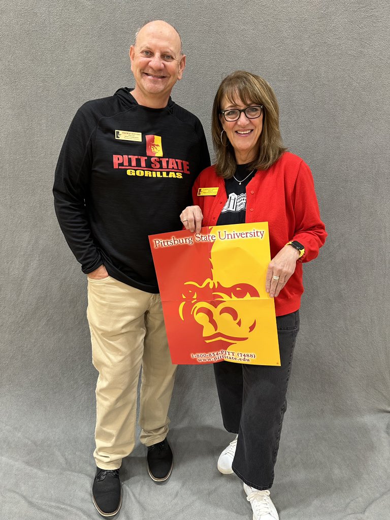 cjmom22's tweet photo. Let’s go! Pitt State HR and Pitt State Admissions office at @CJSchools! #gopitt Both of us have children as PSU grads! Come be in the Gorilla Nation! https://t.co/MT4DFNOxjM