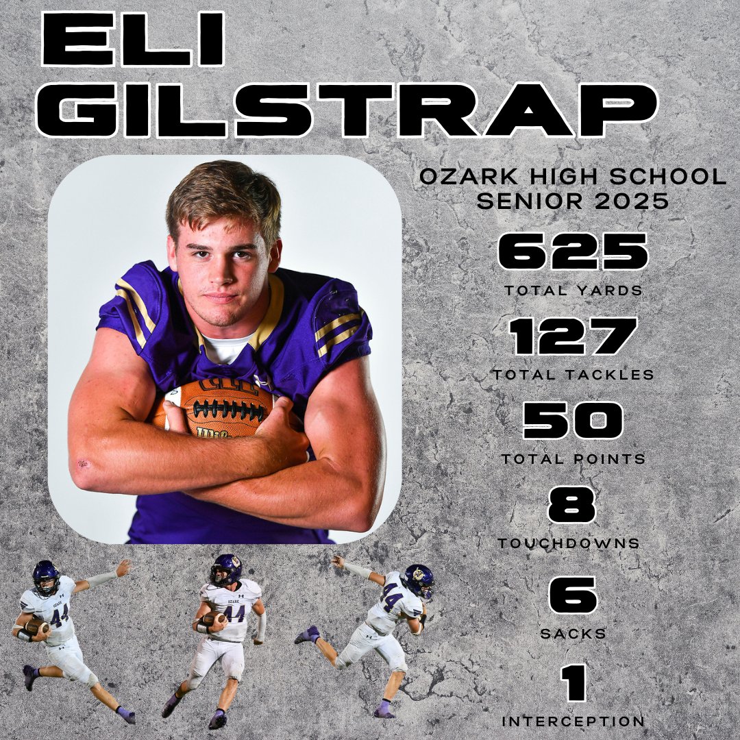 That's my nephew!!

Eli Gilstrap #44 
Ozark High School
Senior 2025
Ozark, Arkansas