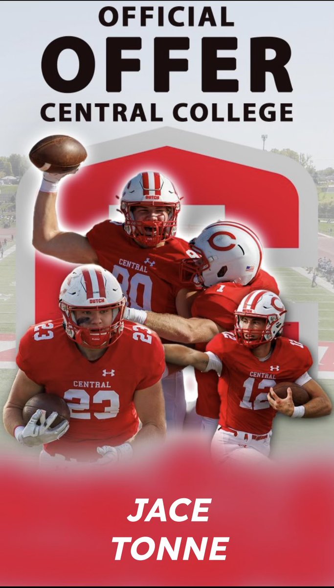 Jace Tonne (@thebigjc06) on Twitter photo Grateful to receive an offer from Central College!🔴⚪️
Go Dutch!
@CUI_Football <a href="/CoachBHodges/">Ben Hodges</a> <a href="/crpfootball/">Prairie Hawk Football</a> Grateful to receive an offer from Central College!🔴⚪️
Go Dutch!
@CUI_Football <a href="/CoachBHodges/">Ben Hodges</a> <a href="/crpfootball/">Prairie Hawk Football</a>