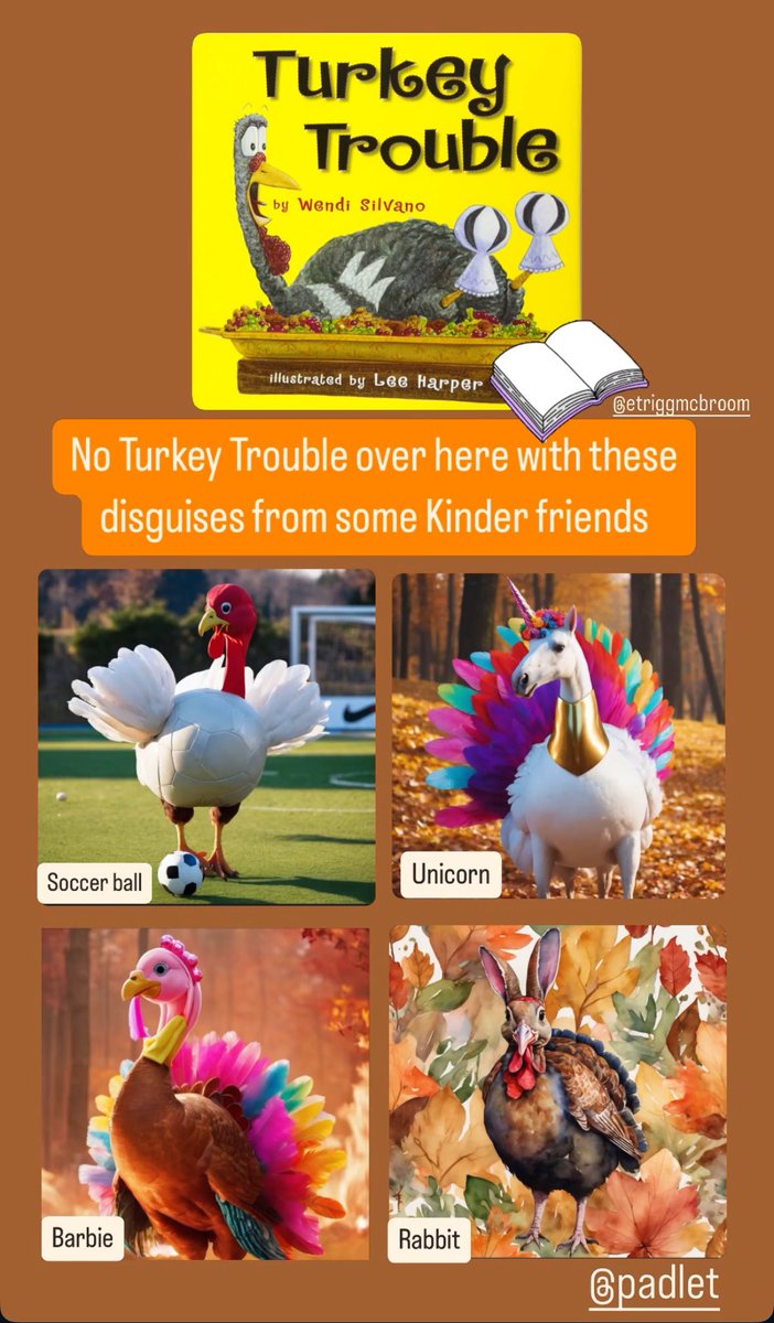 Rayna Strader (@raynastrader) on Twitter photo No Turkey Trouble over here thanks to our Kinder friends making these disguises using <a href="/padlet/">Padlet</a> I Can’t Draw!
<a href="/TriggMcBroom/">Elizabeth McBroom</a> <a href="/curtislegends/">Lizzie Curtis Elementary</a> <a href="/NISD_IT/">NISDIT</a> #NISDIT No Turkey Trouble over here thanks to our Kinder friends making these disguises using <a href="/padlet/">Padlet</a> I Can’t Draw!
<a href="/TriggMcBroom/">Elizabeth McBroom</a> <a href="/curtislegends/">Lizzie Curtis Elementary</a> <a href="/NISD_IT/">NISDIT</a> #NISDIT