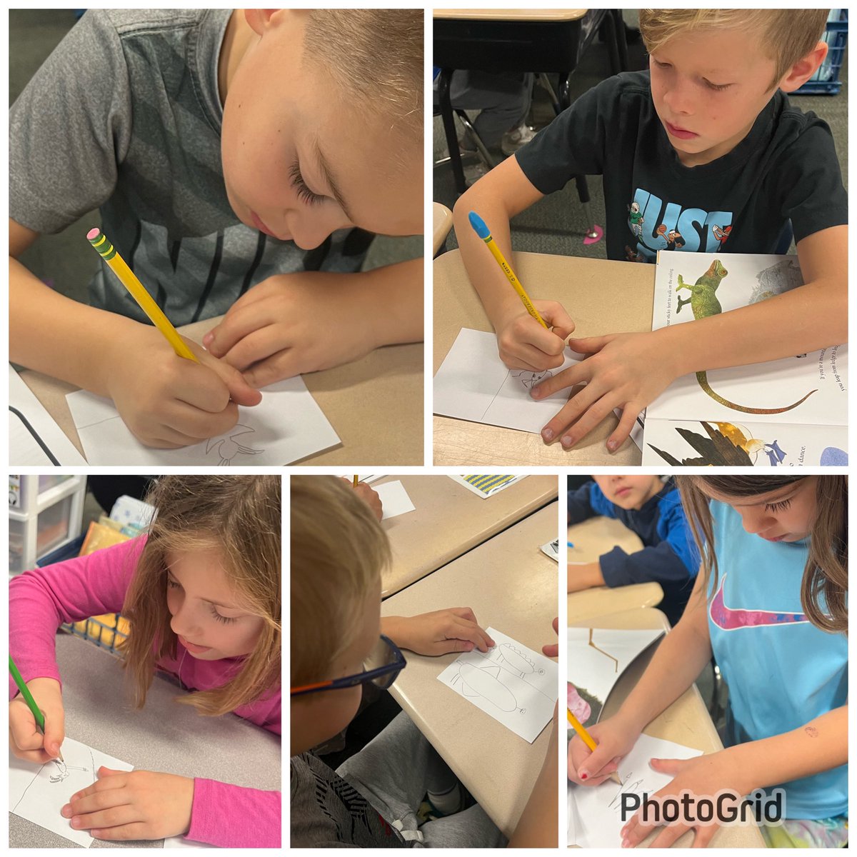 We are working hard on our detailed  illustrations to add to our class book publication about animals and their unique features! <a href="/WoodbrookCCS/">Woodbrook Elementary</a>