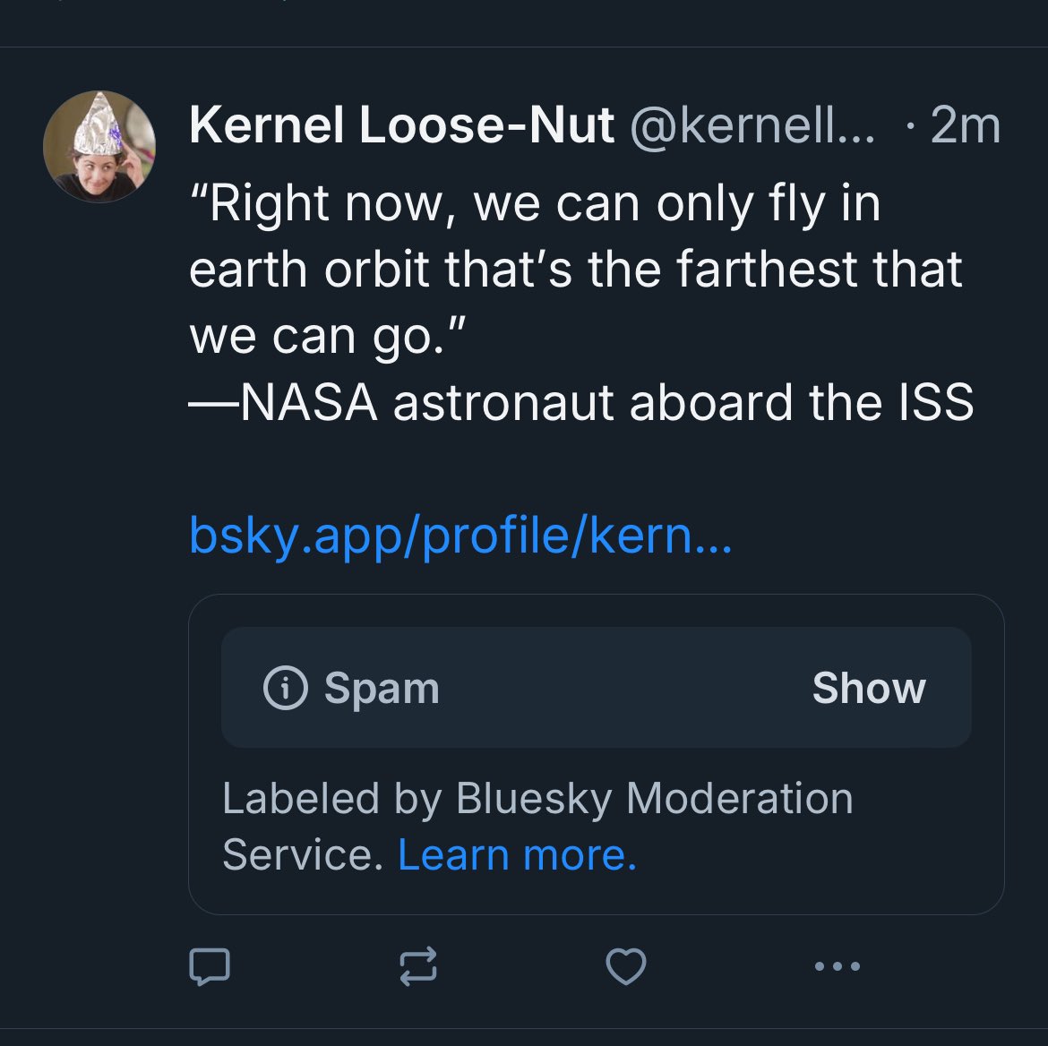KernelMoses's tweet photo. 🦋HOLY CRAP it didn’t take long to get #shadowbanned 🦋
I didn’t call anybody any names, I didn’t make any false claims. I was just trying to engage in  conversations. To “have dialogue with friends” @bluesky
But no, they’re not very friendly in that #BlueEcho chamber.
I tried . https://t.co/kH3AhoYHKf