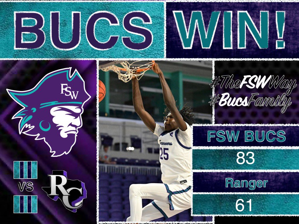 ‼️Bucs Win‼️

Your Bucs defeated a tough Ranger team from Texas 83-61. Thank you #BucsFamily for coming out! 

We return to action vs Florida Coastal Prep tomorrow at 2pm 

The FSW Way