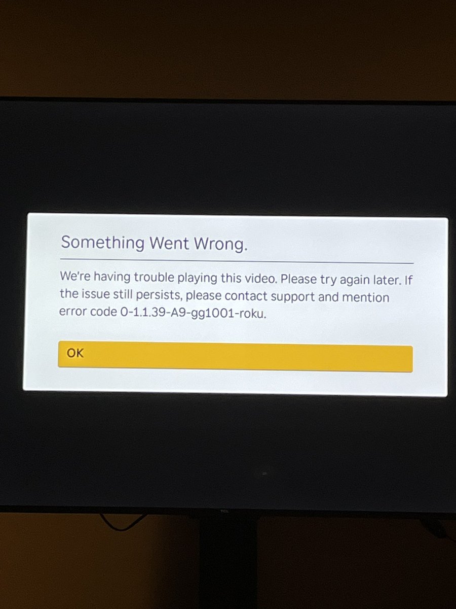 Bribreen63's tweet photo. Hey @gothamsports can you please fix your app. Another night of getting the same error message @RokuSupport https://t.co/3UzvxWjYDI
