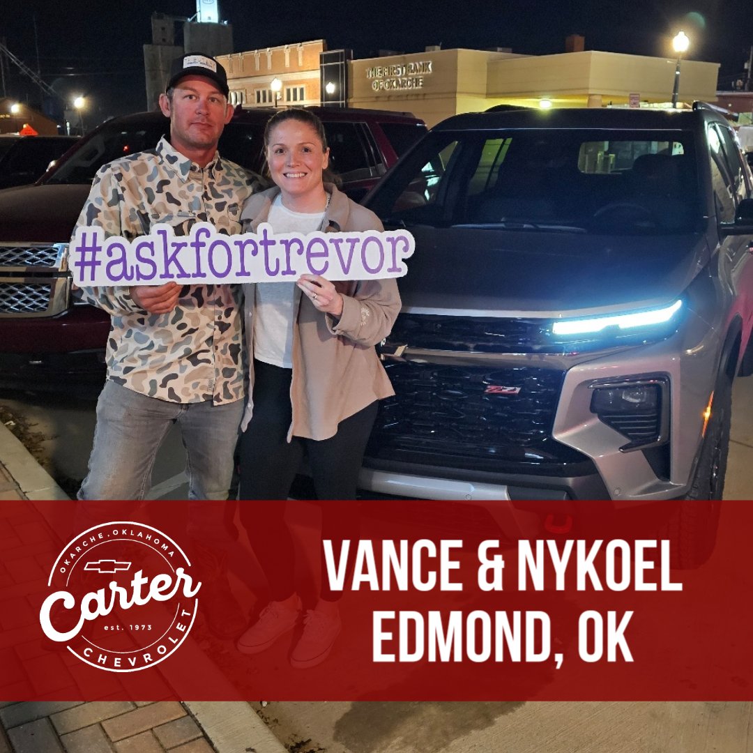 tleffingwell3's tweet image. Congratulations to my new friends Vance &amp;amp; Nykoel, and their new 2025 Traverse Z71! Thanks again, guys! #makingfriends #askfortrevor #referralswork #carterversary #carterchevrolet #theroadto400 #tellyourfriends #repeatbuyersarebest