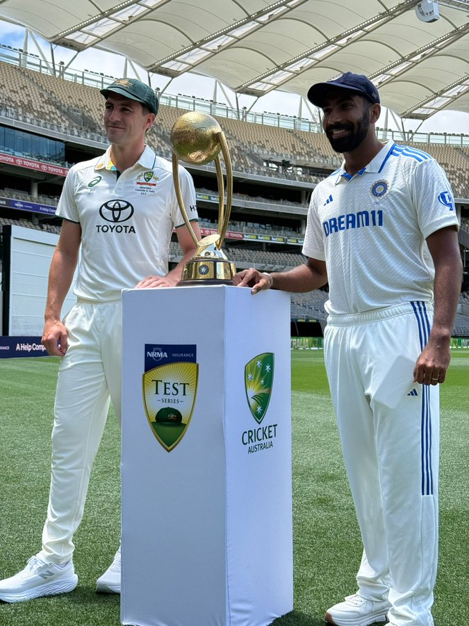 Neoprimesports's tweet photo. IND vs AUS 1st Test 2024 Harshit Rana and Nitish Reddy get debut cap. India (18-2)
India's stand-in captain, Jasprit Bumrah, previously won the toss and elected to bat first. #INDvsAUS #ViratKohli #siraj #indvsnztest #indvsauslive #starsports #jasprit #PatCummins #Dream11 https://t.co/tFuoAfEP9A