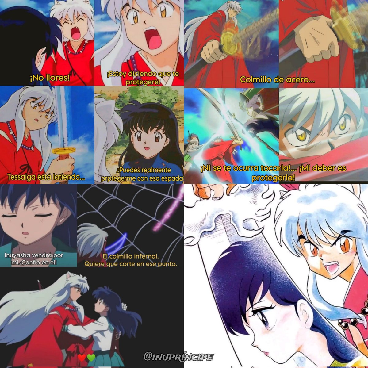 #𝑰𝑵𝑼𝒀𝑨𝑺𝑯𝑨𝑾𝑬𝑬𝑲 - 𝐃𝐢́𝐚 4: 𝐓𝐞𝐬𝐬𝐚𝐢𝐠𝐚 🗡️✨
Más que un arma, Tessaiga simboliza el vínculo protector de Inuyasha hacia Kagome. La espada reacciona no solo a su voluntad, sino también al lazo entre ambos. 
Capítulo 7, Capítulo 140, Capítulo 26(Kanketsu-hen)