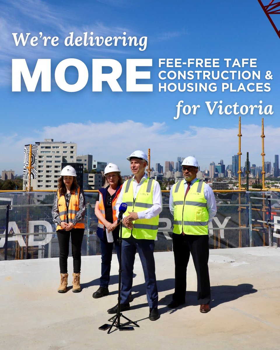 Starting from next January: 5,200 new Fee-Free TAFE places, including up to 1,300 pre-apprenticeship places.

We’re training more tradies to build more homes.