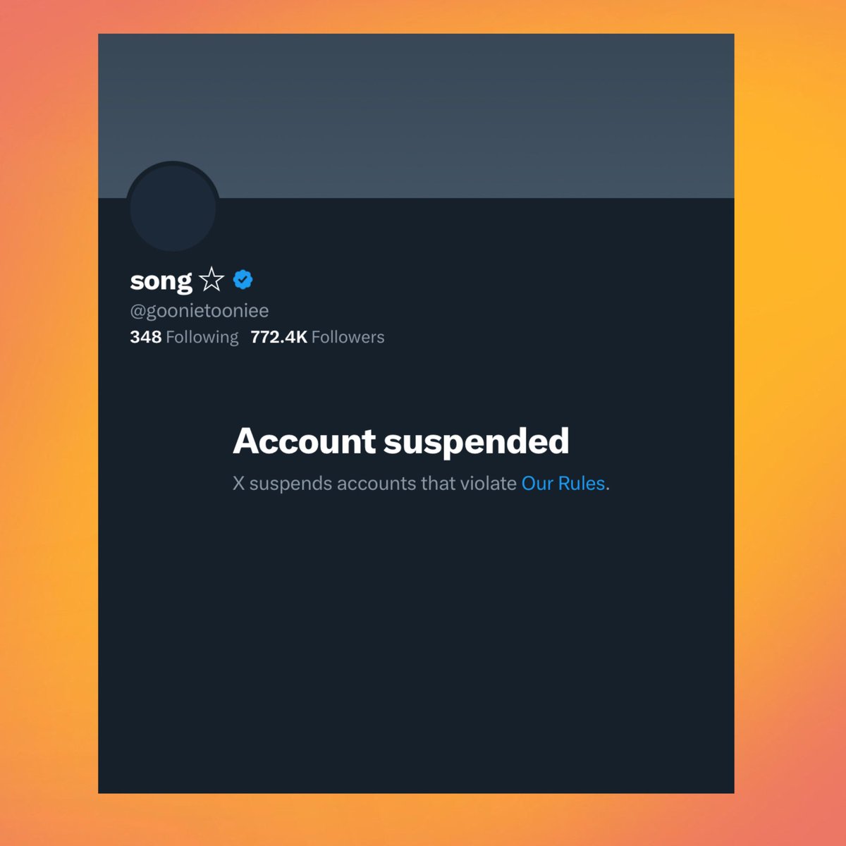 Twitter X is starting to suspend pornographic accounts.

Popular gay twitter accounts, such as goonietooniee &amp; spermluvrr has been suspended.