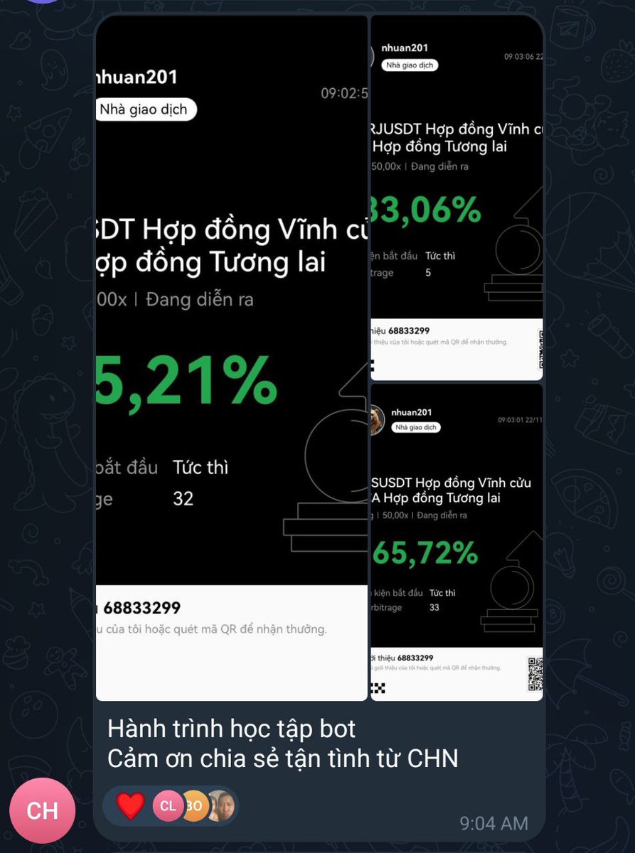 tientrong94's tweet image. Những feedback đầu tiên của những bạn đã sớm tham gia và hiểu được giá trị cũng như tư duy chạy #bot 🥰🥰🥰

Chúc mừng quả ngọt đầu tiên của những member nhóm Bot Trading 🥳

#Bottrading #BotOKX #BTC #ETH $BTC $ETH
