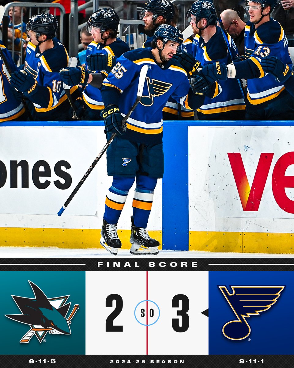 The <a href="/StLouisBlues/">St. Louis Blues</a> take this one in a shootout! 🎶
