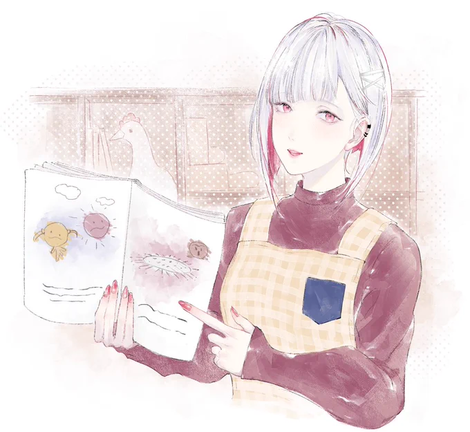 ボクのせんせいはとてもきれいでやさしいです。せんせいはいつもふしぎなえほんをよんでくれています。ボクはせんせいのことだいすきです、しょうらいのゆめはせんせいとけっこんします! 