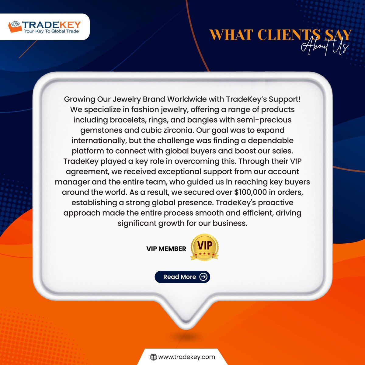 From local to global – see how TradeKey helped our members turn their business dreams into success stories, connecting them with buyers and suppliers worldwide! 
Visit now:
premiumservices.tradekey.com/?utm_source=SM… 
#tradekeysuccess #successstories #businessgrowth #tradekeyimpact #entrepreneurs