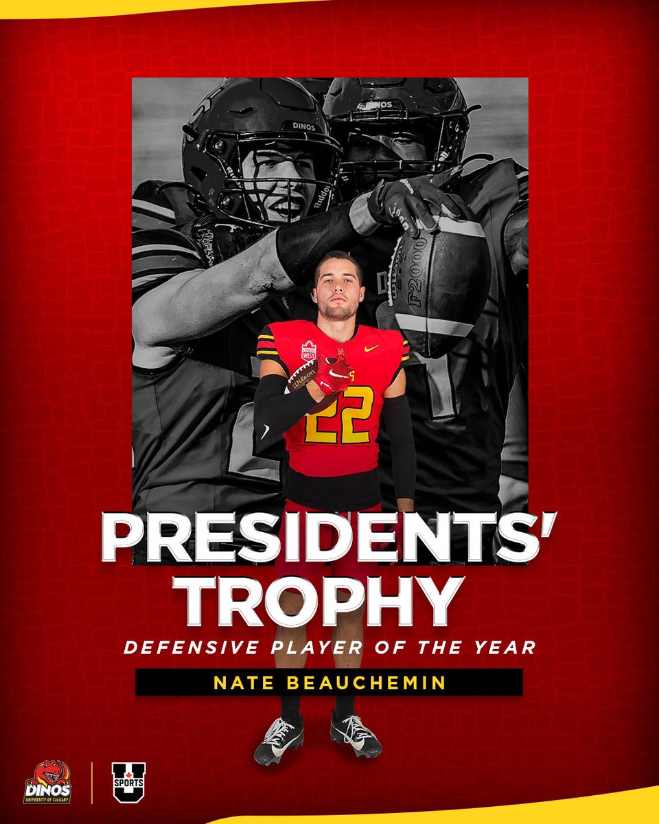 Best in the Nation 🏆
 
Nate Beauchemin has become the second-ever Dino to win the Presidents’ Trophy as the <a href="/USPORTSca/">U SPORTS</a> most outstanding defensive player.
 
#GoDinos